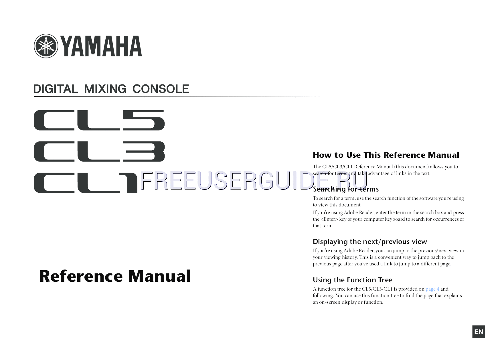 Read online Reference Manual for Yamaha CL5/CL3/CL1 V1.5 (Page 1)