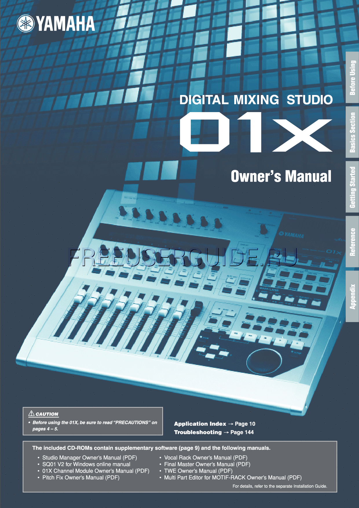 Read online User's Manual for Yamaha DIGITAL MIXING STUDIO 01X (Page 1)