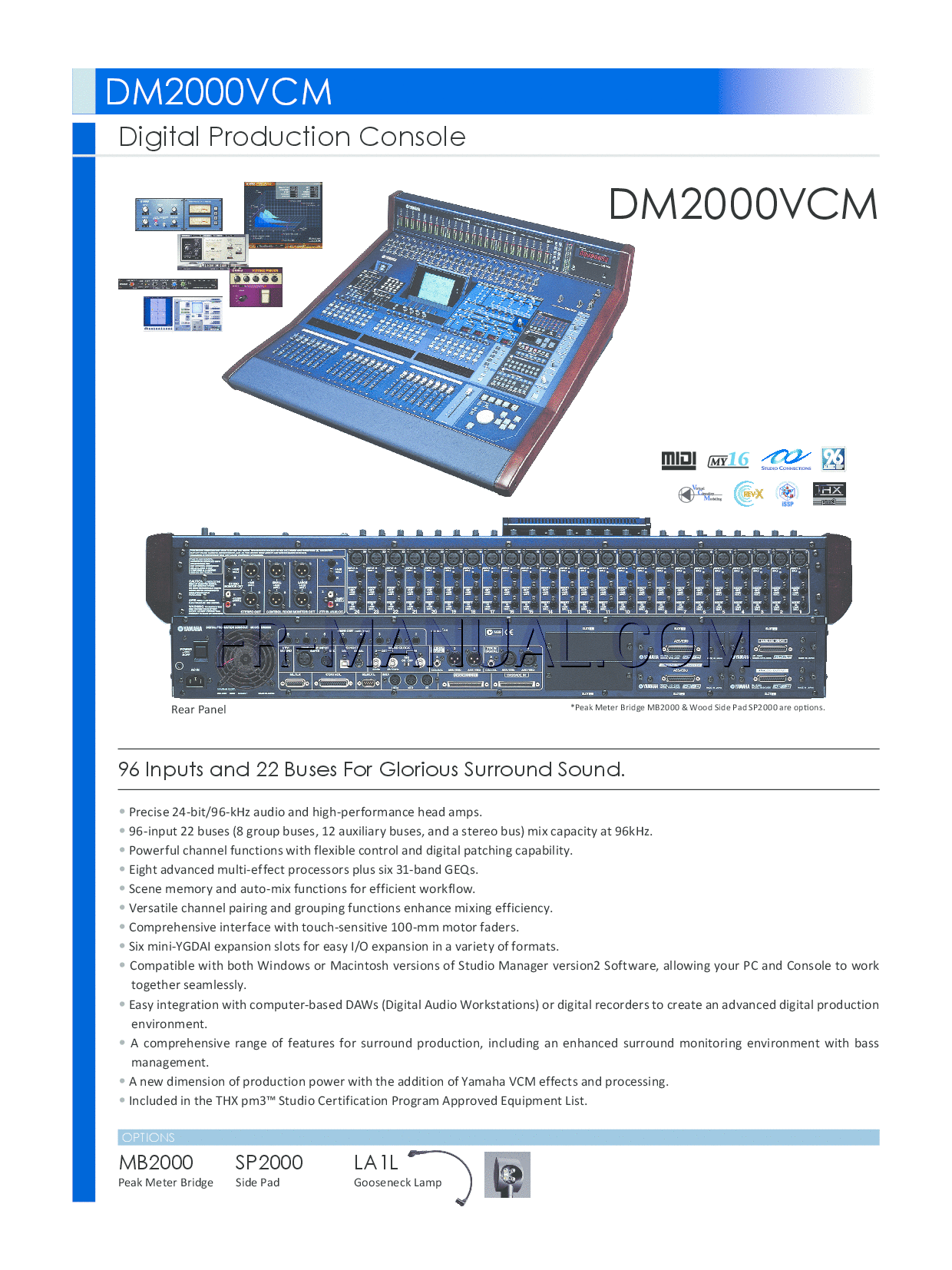 Read online Data Sheet for Yamaha DM2000VCM (Page 1)