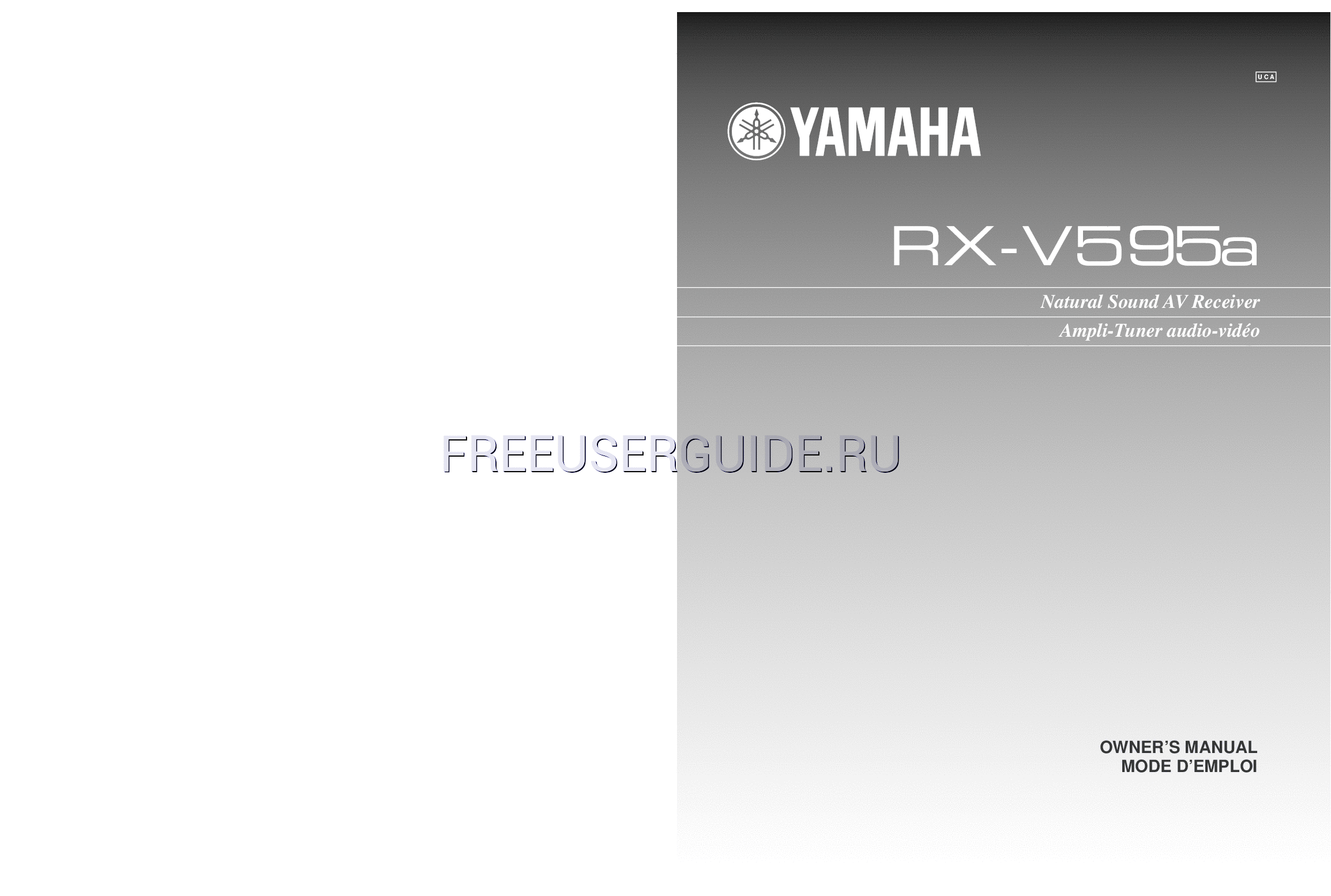Read online Owner's Manual for Yamaha RX-V595A (Page 1)